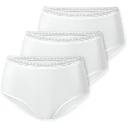 SCHIESSER Damen Midi-Slips, 3er Pack - 3Pack Midi, Stretch Cotton, uni Weiß / 2XL