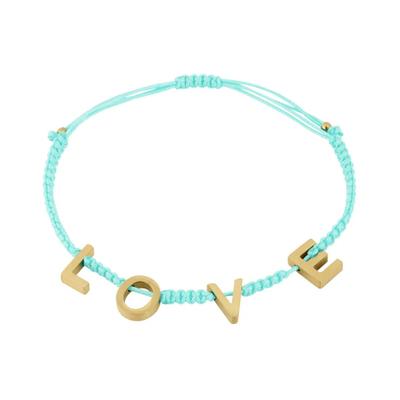 Freundschaftsarmband ADELIA´S "LIVAYA LIVAYA Armband Freundschaftsarmband mit LOVE-Buchstaben", grün, Armbänder, Damen, Polyester, Trendig mit geflochtener Kordel und LOVE-Buchstaben