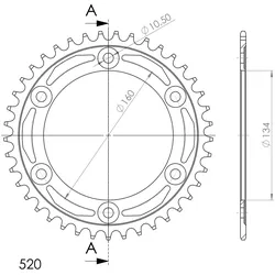 Supersprox Stahl-Kettenrad 520 41Z (Schwarz)