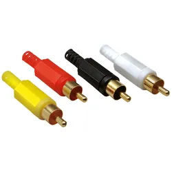 BKL 0104002/T - Cinchstecker, Farbcodierung rot, Kontakte vergoldet