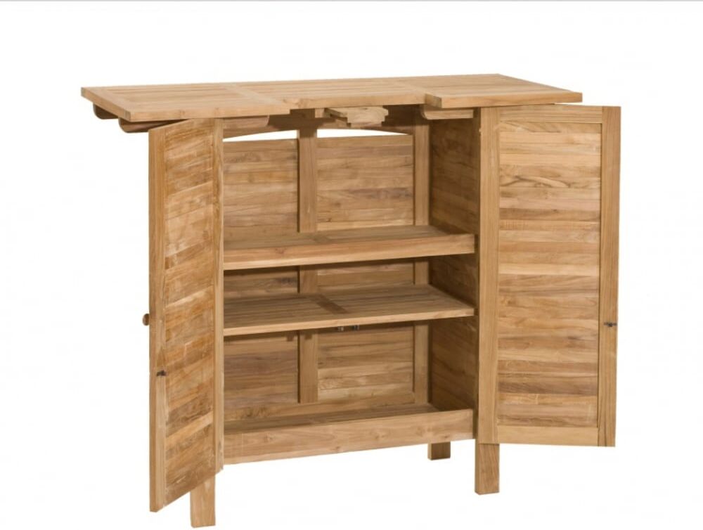 MACABANE Bar de jardin en bois teck Marron 120x110x50cm