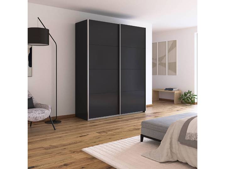 Armoire - Uni 181cm Gris/Gris métallisé