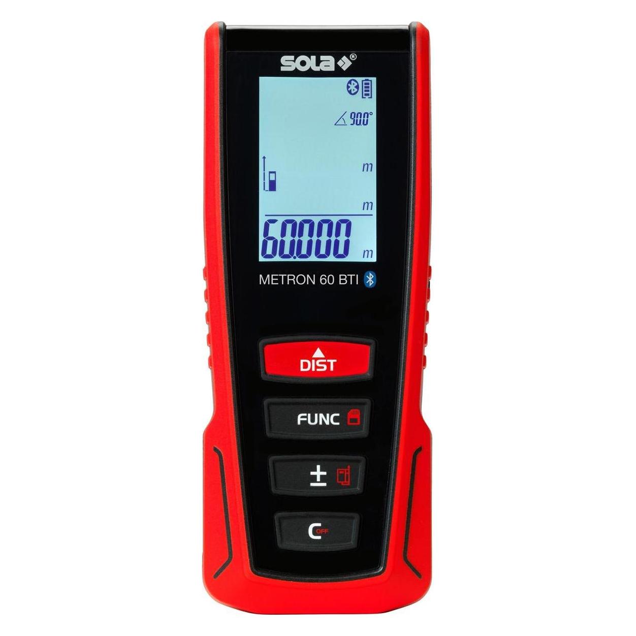 Sola METRON 60 BTI Afstandsmeter in tas - Bluetooth - 60m - IP54 (60 m, Laserentfernungsmesser) (71027201)