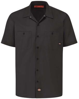 Dickies LS535 Men's Industrial Short Sleeve Work Shirt in Black size Medium S535