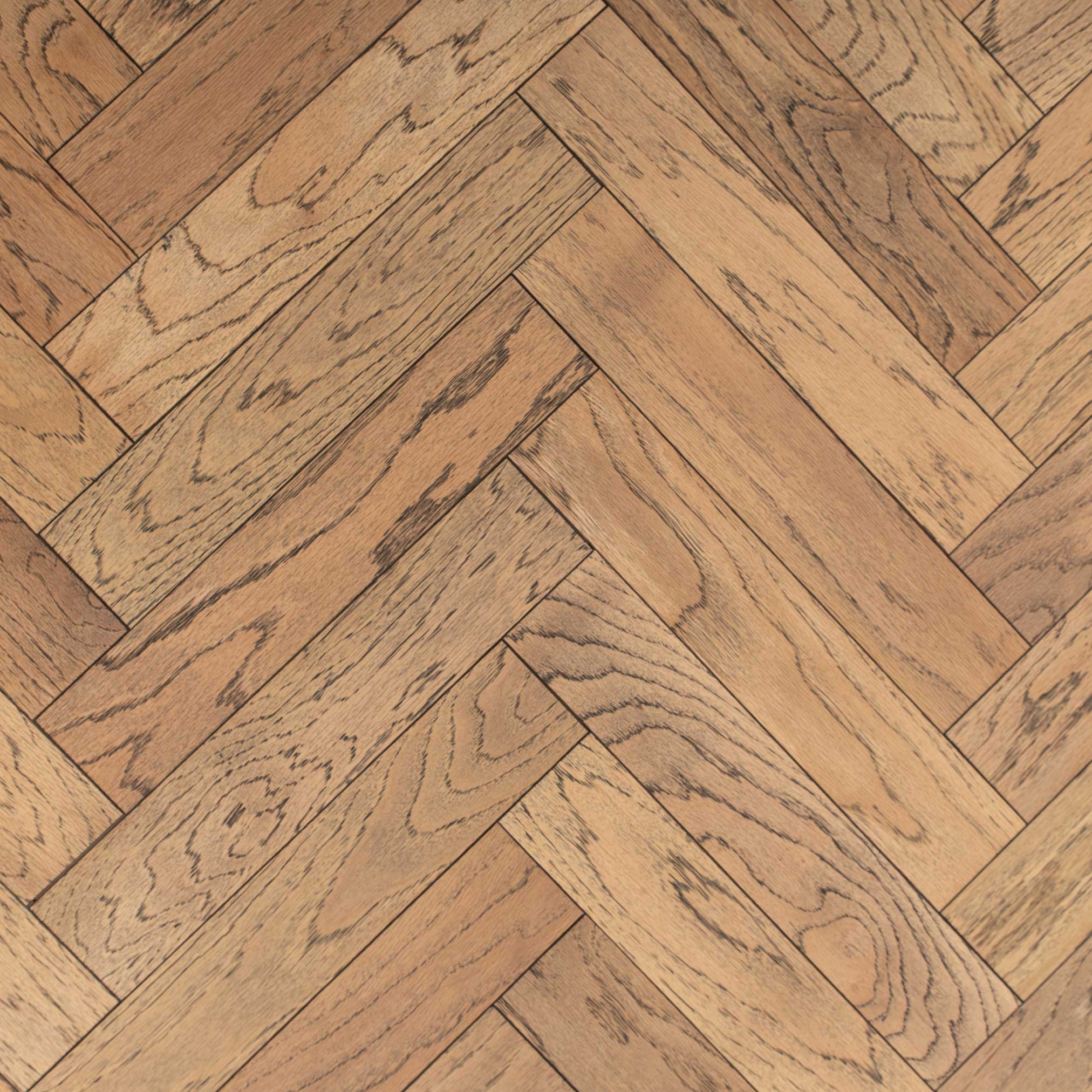 Luxury Flooring Herringbone Natural Engineered Oak Brushed & Lacquered Flooring - 10mm x 350mm x 70mm