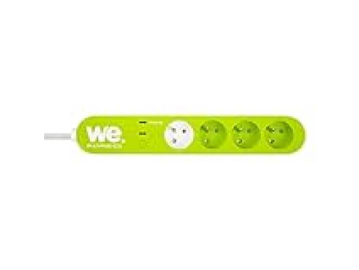 WE Multiprise connectée, 3 Prises connectées + 1 Prise Standard, iOS 9 et Android 4.4 / Bluetooth, avec parasurtenseur.