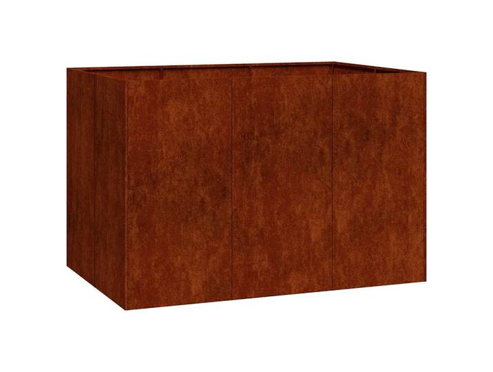 vidaXL Pflanzkübel Rostig 120/80/80 Cm Wetterfester Stahl, Rostfarben, Metall, Rechteckig, 80x80x120 cm, Gartenzubehör, Hochbeete