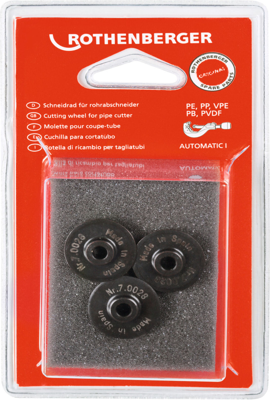 Rothenberger Schneidrad f.Automatik Tube Cutter Gr.1 Kunststoff3 Stk., 070028D)
