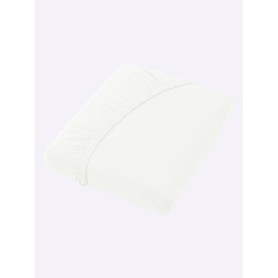 Betttuch WÄSCHEPUR Gr. 1, beige (champagner), B:100cm L:200cm, Jersey, 97% Baumwolle, 3% Elasthan, Bettlaken