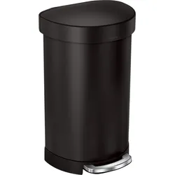 Simplehuman Pedal-Mülleimer 45 l halbrund schwarz matt