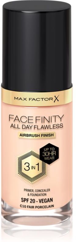 Max Factor Facefinity All Day Flawless Langtidsholdbar foundation SPF 20 Skygge 10 Fair Porcelain 30 ml