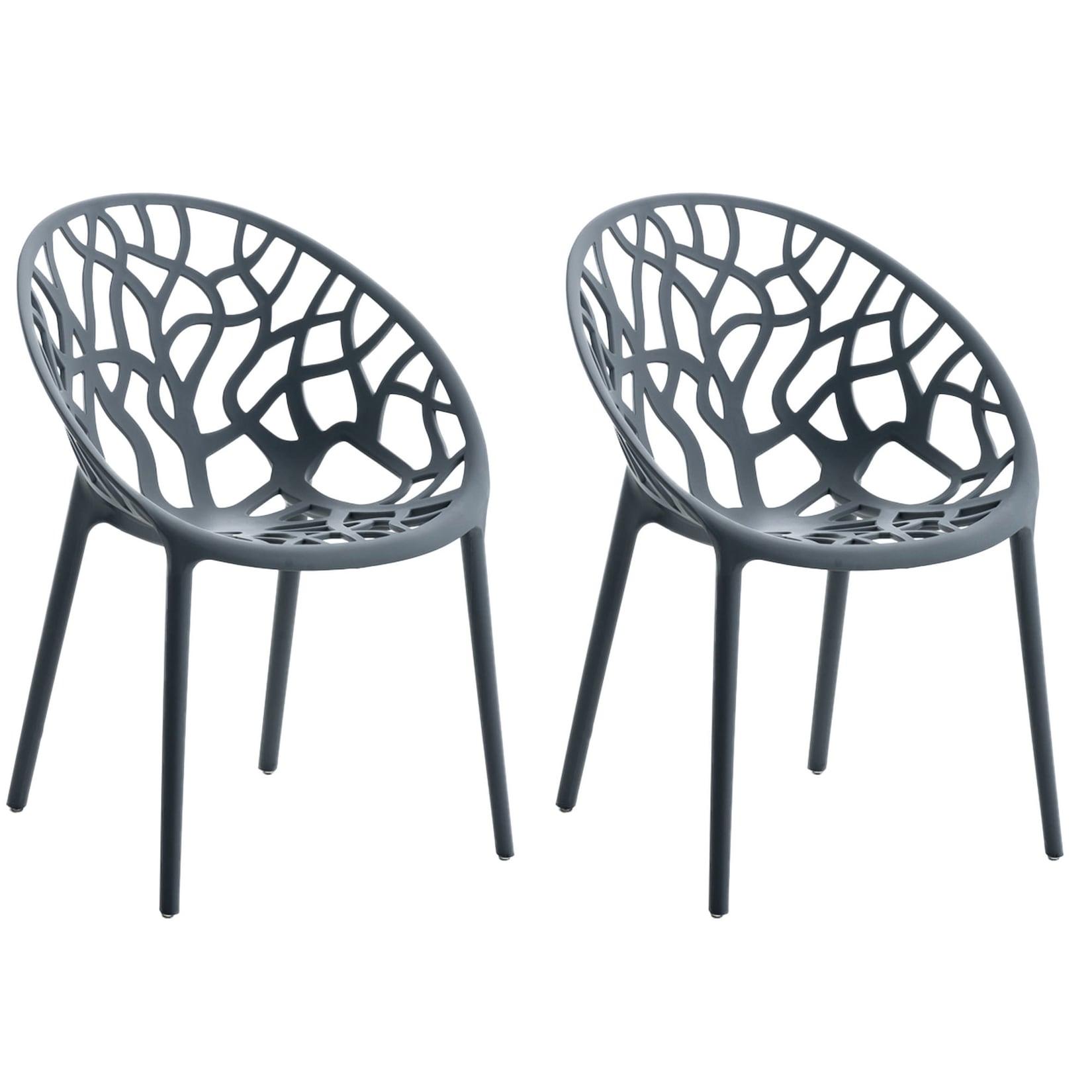 CLP Gartenstühle 2er Set stapelbar wetterfest Hope, Gartensessel mit Lehnen UV-beständig, Outdoorstühle aus Kunststoff bis 150 kg belastbar