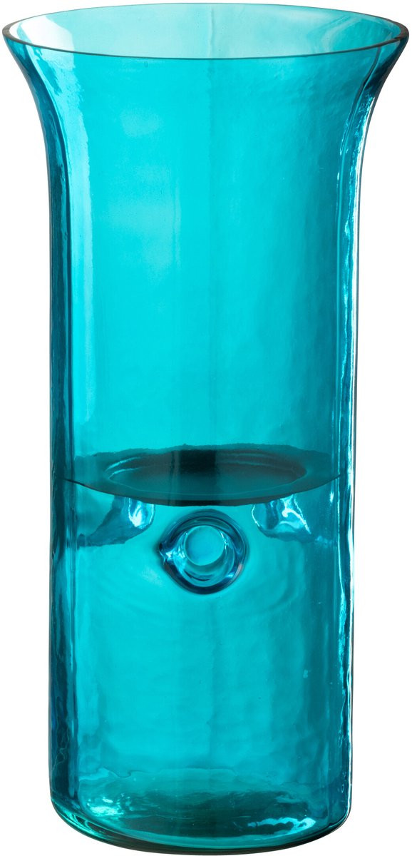 J-Line windlicht Tarifa Smal glas azuur medium