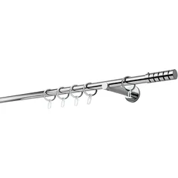 20mm,1-läufig,Rohr,Wandträger 12cm,Endstück rillcube Farbe: Chrom, Größe: 100cm
