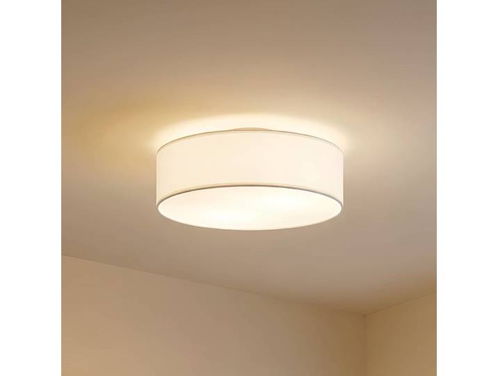 Plafonnier tissu en textile beige