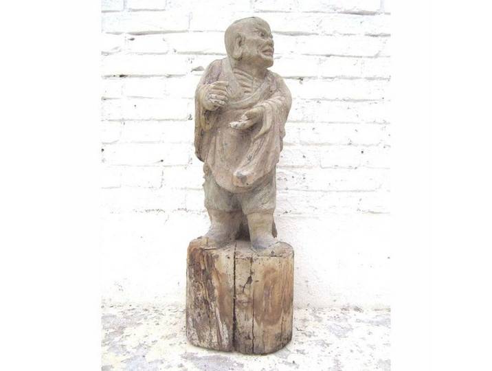 Luxury-Park-Direct Kommode Tempel Skulptur Der Streitende Standfigur buddhistisch Pappelholz Chin