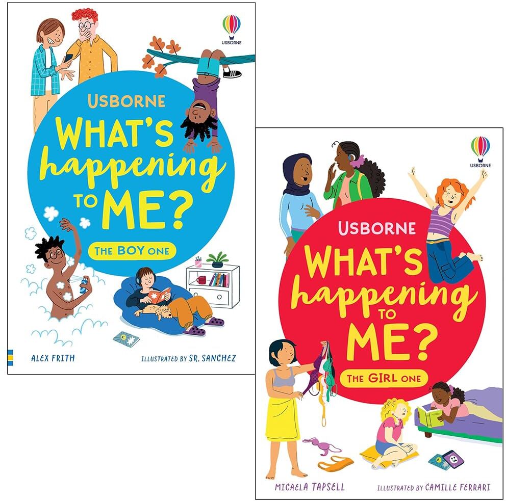 Usborne Whats Happening To Me Collection 2 Books SetGrowing Up & Puberty Guide for Boys & Girls   Body Changes, Emotions, Hygiene & Relationships   Ag