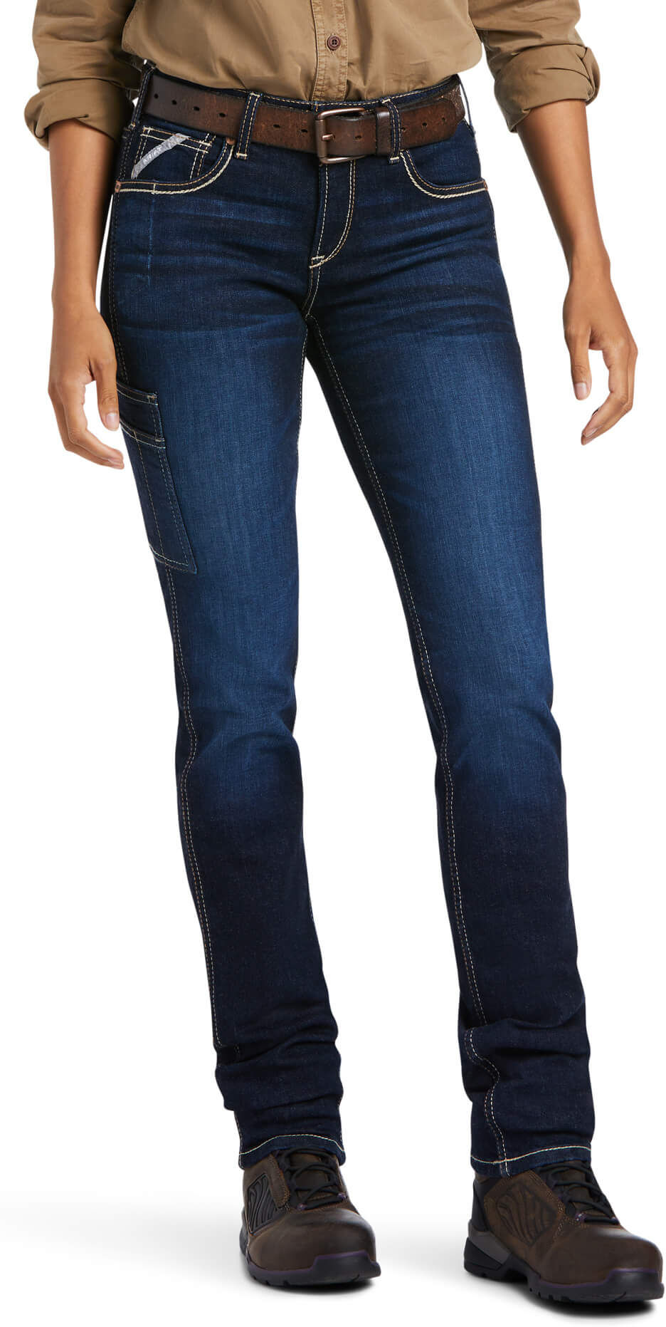 Women's Rebar Perfect Rise Work Flex Riveter Slim Leg Jeans in Frances, Size: 18W Long by Ariat