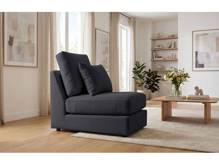 Sessel GOODPRODUCT Nivette, weiches Chenille , dunkelgrau, B:61cm H:93cm T:102cm, 100% Polyester, Sessel, Sessel, 96x66 cm, eine tolle Ergänzung zum Sofa
