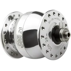 SON Nabendynamo SON 28 | 9x100 mm Schnellspanner 36 Loch silber polier