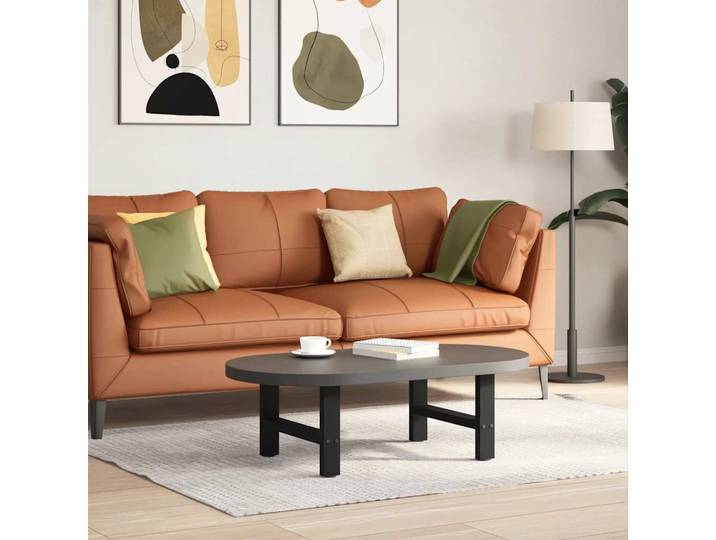 vidaXL Couchtischbeine Schwarz 2 Stk. 50x(30-31) cm Stahl