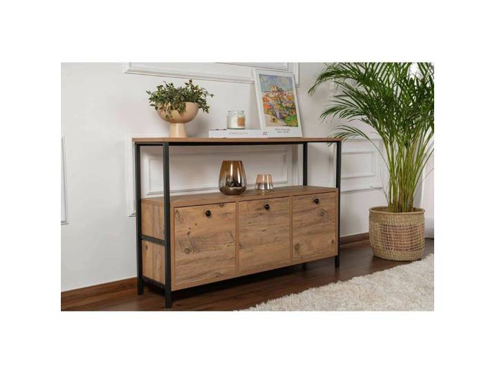 Console Nesta Dmora en Bois Mélaminé Noir 30x120x75h cm