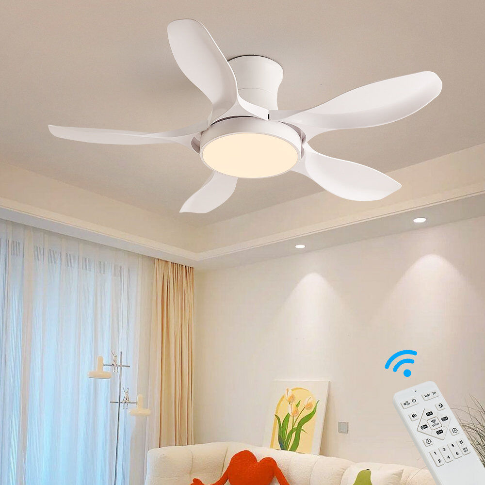 Metro Antha 122cm Ceiling Fan with LED Lights White 122cm