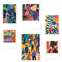 POSTER Set Mit 6 Farbenfroher Fauvismus Von Matisse A3 & A4 Rahmenlos