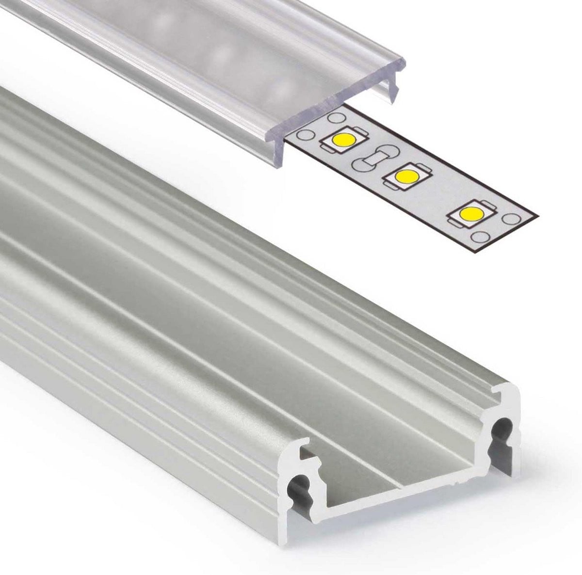 Aluminium LED Profiel Geanodiseerd Opbouwstrip U-Profiel voor Verlichting