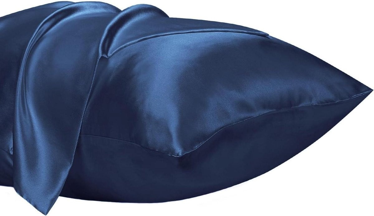 Satijnen kussensloop Marineblauw 40x80 cm