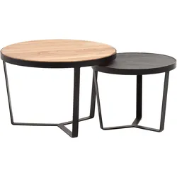 Couchtischset 2-tlg. Holz/Schwarz