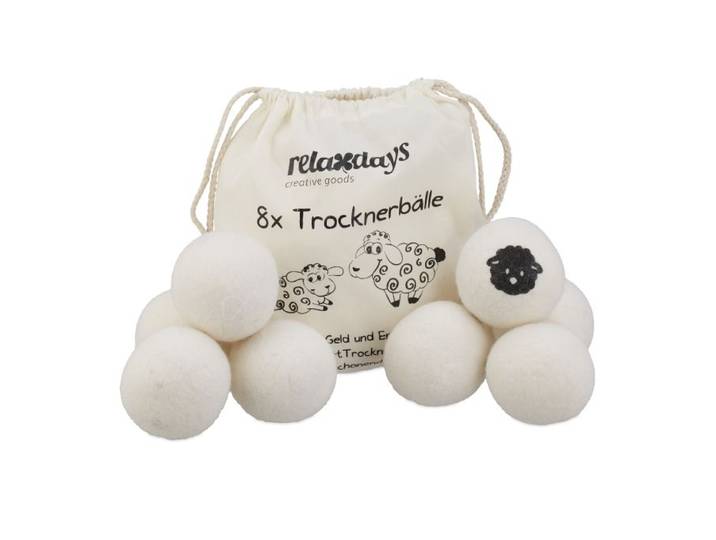 Relaxdays Trocknerbälle aus Schafwolle 8er Set