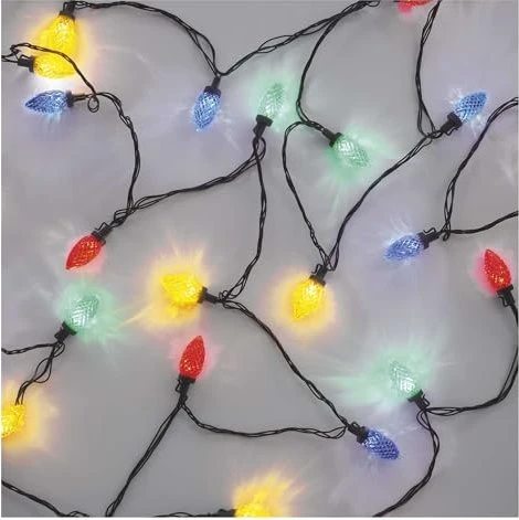 EMOS LED-Weihnachtslichterkette, farbige Glühbirnen, 9,8 m, mehrfarbig, multifunktional