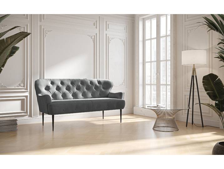 2,5-Sitzer OTTO HOME Amber , grau, B:173cm H:97cm T:87cm, 100% Polyester, Sofas, mit Knopfheftung,in verschieden Stoffarten