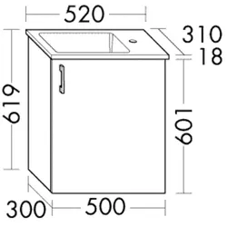Burgbad Mineralguss-Waschtisch+Waschtischunterschrank System 30 Preisgruppe 4 Sana Trend- oder SHLL052RF5348C0001