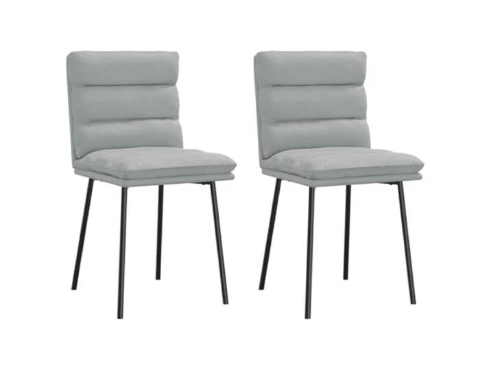 fsahslih Esszimmerstühle 2er Set, Samt Polsterstühle Hellgrau Bequeme Polstersessel mit dichter Schaumstoffpolsterung für Küche, Wohnzimmer und Besprechungsraum.