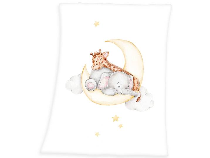 Babydecke BABY BEST Sleeping on the Moon , bunt, B:75cm L:100cm, Polyester, Wohndecken, Babydecke, mit liebevollem Motiv