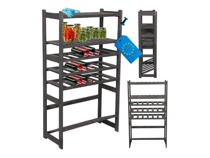 Modo24 Weinregal Kistenregal, Kombiregal, Weinregal, Holzregal, Massivholz Kiefer, Allzweckregal, Modulares Design, viele Größen und Farben