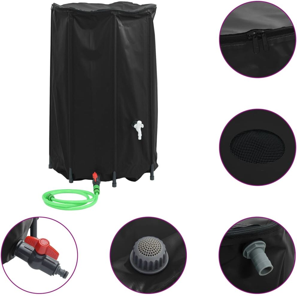 vidaXL Réservoir d'eau avec robinet pliable 500 L PVC
