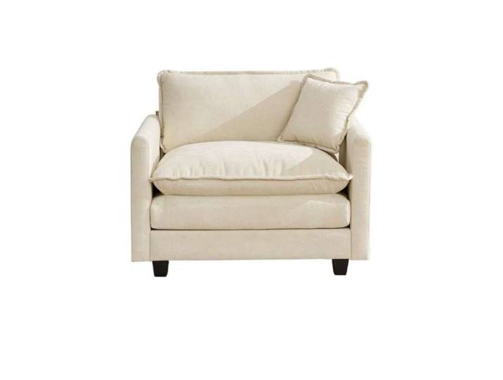 Canapé Cloud 1 place – Tissu chenille respirant – Beige – Design moderne