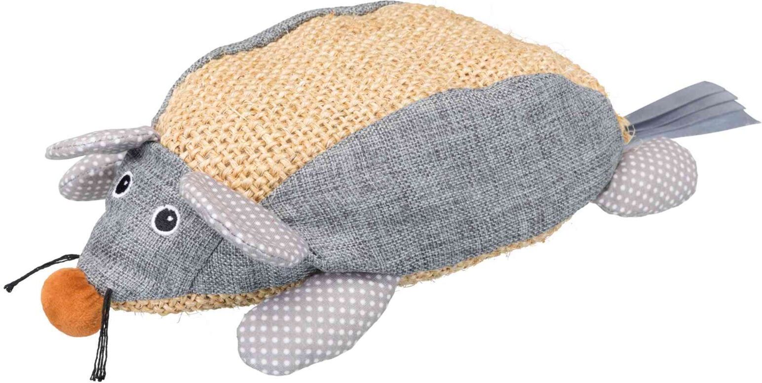TRIXIE Maus XXL, Sisal / Stoff, Katzenminze, 30 cm, natur / grau