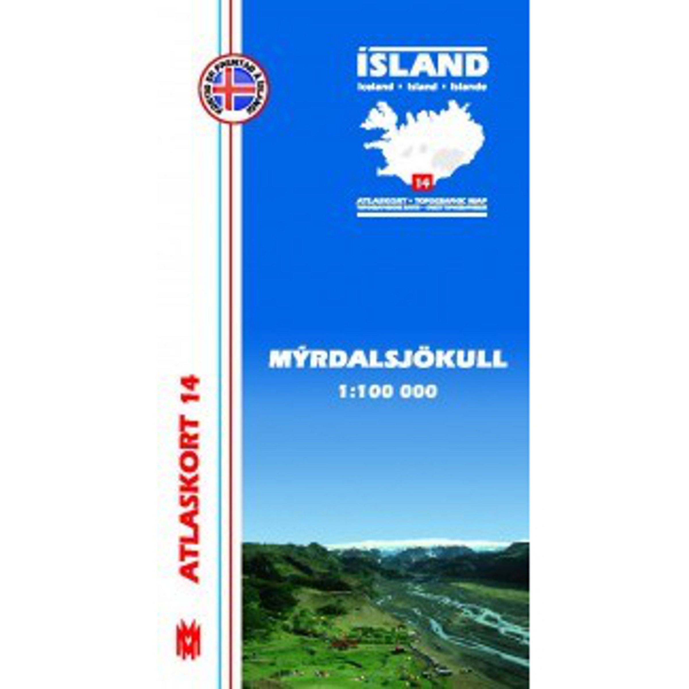 Mal og menning Island Atlaskort 14 Myrdalsjökull Topografische Karten