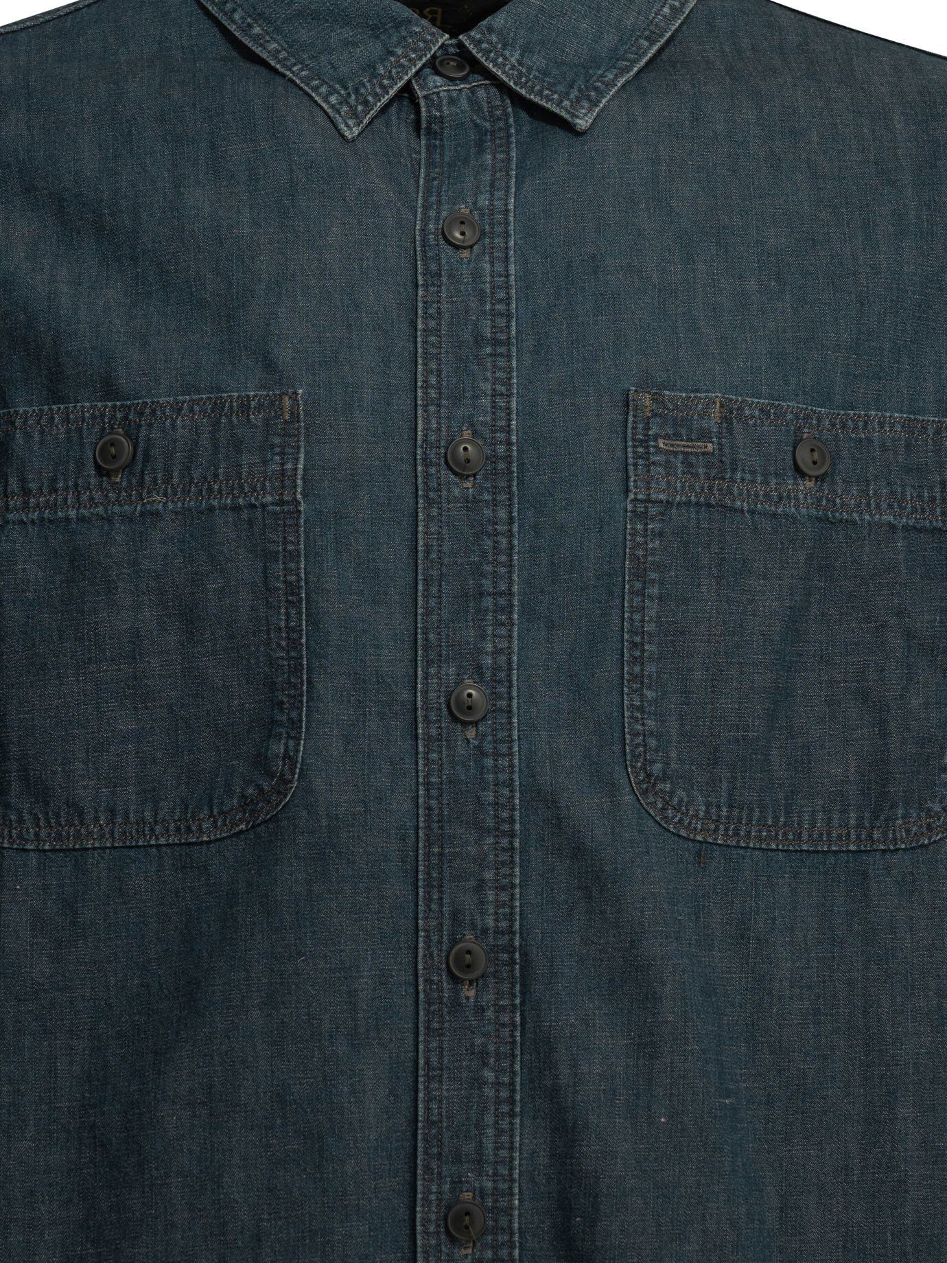 RRL BY RALPH LAUREN chemise en denim homme bleue Bleu L