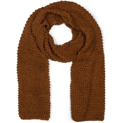 Strickschal STYLEBREAKER "Langer Strick Schal mit Wellen Strickmuster", Damen, braun (cognac), Obermaterial: 100% Polyacryl PAN., Modisch, Modetücher