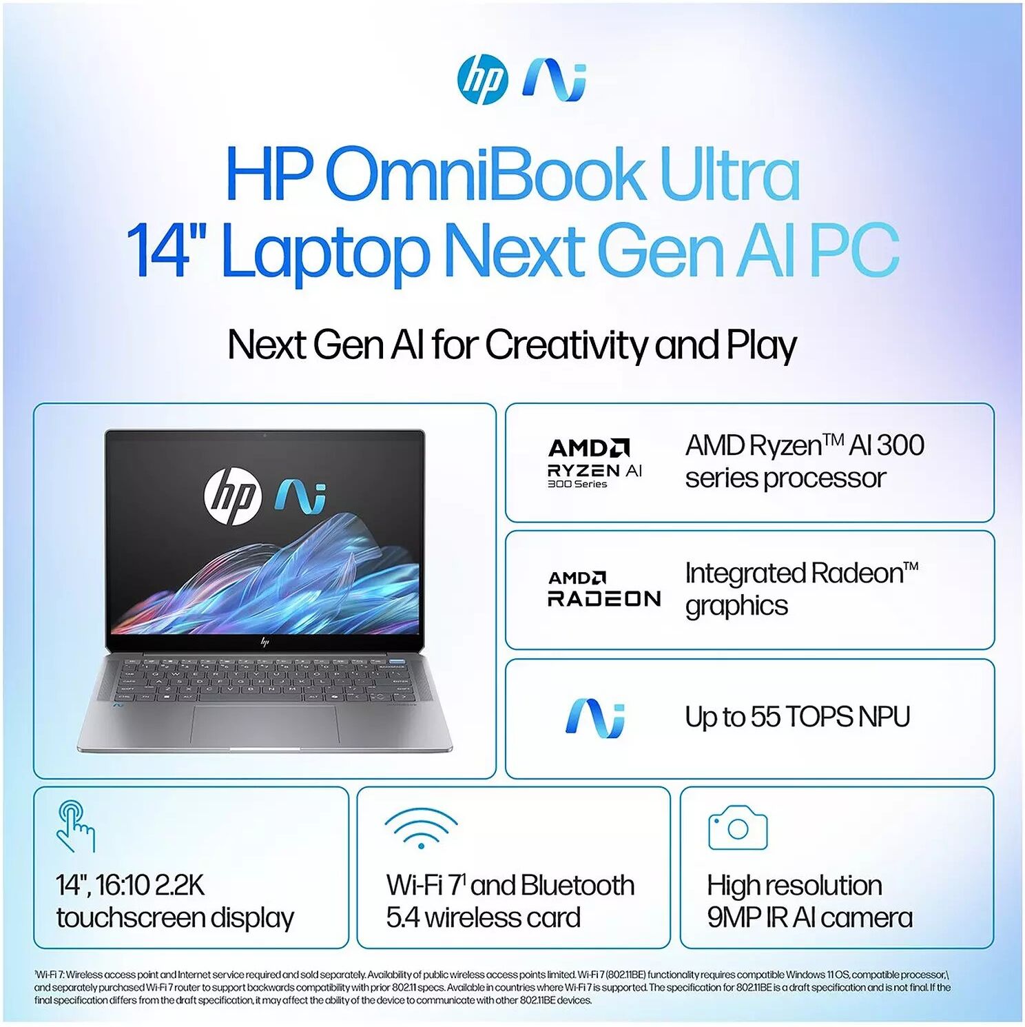 HP OmniBook Ultra 14-fd0001na Copilot+ PC Ryzen AI 9 16GB 1TB Touch Laptop - Silver