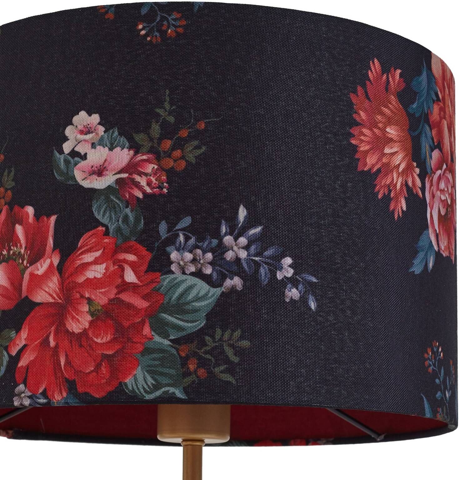 Table Lamp Marula Lindby, Brass / gold, Living / Dining Room, Textile / fabric / silk, Modern, Table Lamp