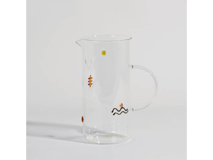 Glasplättchenkrug mit mehrfarbigen Mustern, 1,34 l