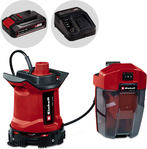 Einhell GE-DP 18/25 LL Li - Pompe immergée pour eaux chargées - 18 V 2.5 Ah