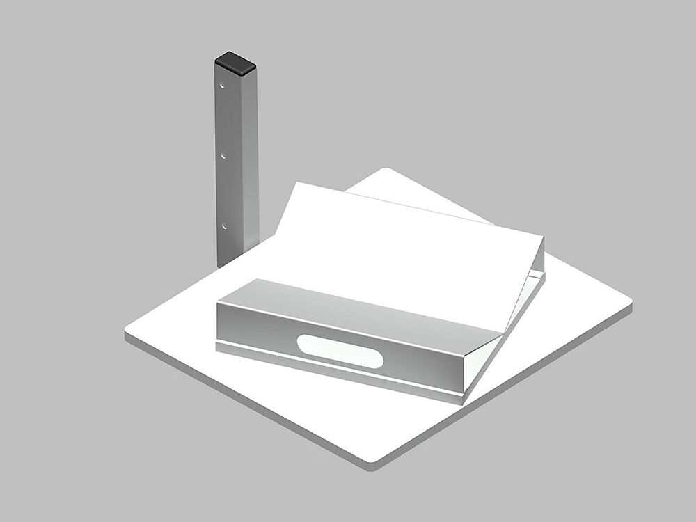 kaiserkraft V-Block mit Plattform, zur Rollenlagerung, Höhe 60 mm