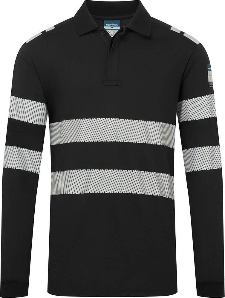 Portwest Polo Ml Pw3 Modaflame FR - Maat L - Zwart
